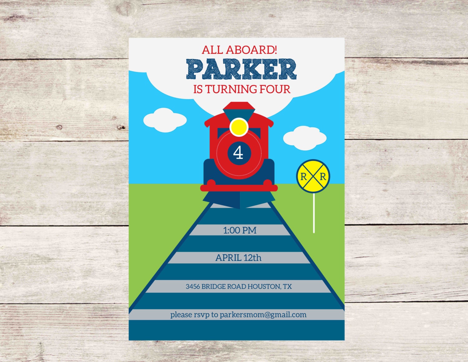 Train Theme Birthday Party InvitationTrain Birthday Party