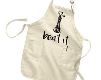Kiss the Cook Apron. Farmhouse Kitchen Apron. Whip It Apron. Beat It Apron. Baking Gift. Gift for Baker. Gift for Chef. Kitchen Apron