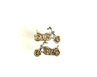 Motorcycle Stud Earrings antique silver biker earrings Handmade Gift