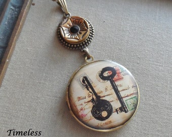 50% Off Antique Button Locket Necklace- Secrets