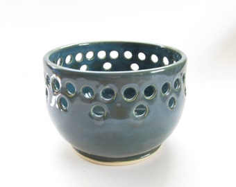 Teal Lantern, Teal Luminary, Teal Candleholder, Ceramic Lantern, Ceramic Luminary, Ceramic Candleholder, Pottery Lantern, Pottery Luminary