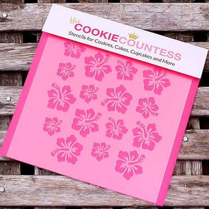 Hibiscus Cookie Stencil, Hibiscus Sugar Cookie Stencil, Hibiscus Fondant Stencil, Cookie Countess Cookie Stencil, Hibiscus Stencil