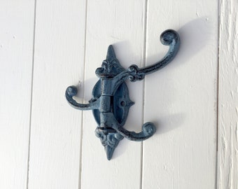 Triple Swing Arm Hook, Cast Iron Triple Hook, Decorative Cast Iron Wall Hook