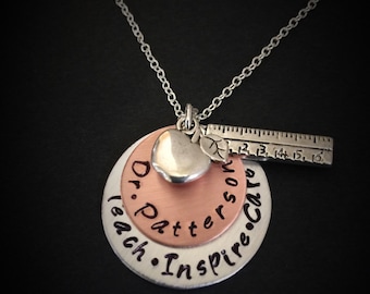 Personalized Teacher Necklace-Teacher's Jewelry, Teacher Appreciation Gift, End of Year Teacher Gift, Teacher Gift, teacher jewelry, teacher