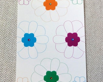Multicolored postcard card "Flowers"
