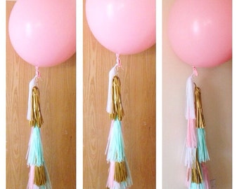 Giant 36 inch balloon with tassel tails for valentine weddings babyshower birthdays parties