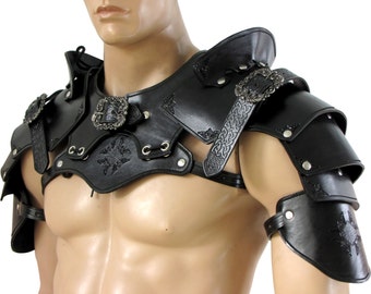 Hard leather Pauldrons set for warrior