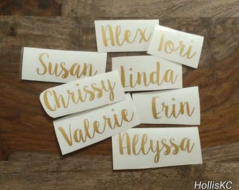 Names, Name Decals, Vinyl name decal, wine glass names, Name Stickers, vinyl name decals, Name decals for cups, Personalized Name Sticker