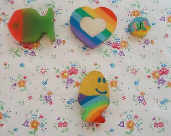 Four Cute 80s Erasers.