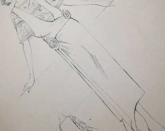 1920’s Fashiom Sketch Print Ethel Rabin #4413