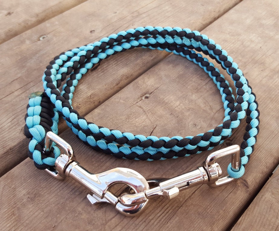 Double Ended Dog Leash 550 Paracord Lead with metal Clasp