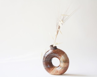 Stoneware Bud Vase Torus Vase Donut Vase