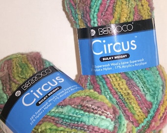 Wool Blend Berroco Yarn For Knit Crochet Multi Color Blue Green Purple 2 Skeins