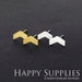 Nickel Free - High Quality Geometric Dual-used Golden / Silver Brass Earring Post Finding with Ear Stud Stopper (ZEN121)