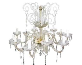 Vintage Italian Chandelier Vintage Chandelier Vintage Ceiling lamp Murano Chandelier Large Italian light Crystal chandelier Large chandelier
