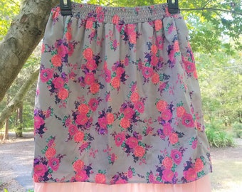 Upcycled Midi Floral Skirt