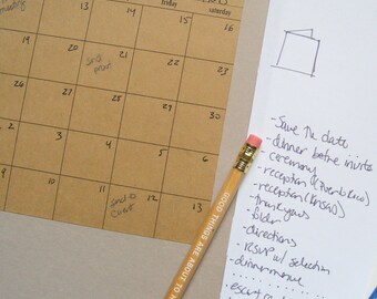 kraft stick anywhere calendars - set of 6
