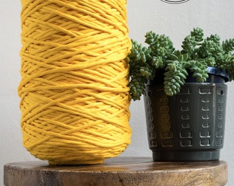 Sunflower Cotton Rope - Super Soft Luxe String Cotton Cord - 5mm - Macrame Rope - Diy Macrame - Rope - Weaving - Macrame