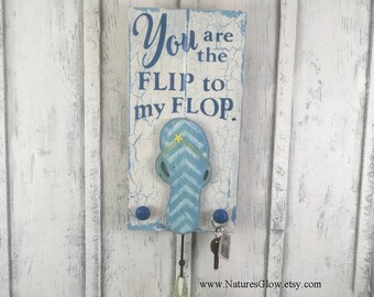 Flip Flop Decor, Coastal Sign, Flip Flop, Beach Hook, Coastal Decor, Coastal Towel Hook, Beach Key Holder, Beach Towel Holder, Bathroom Hook