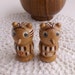 Two Small Vintage Wooden Salt Pepper Shakers