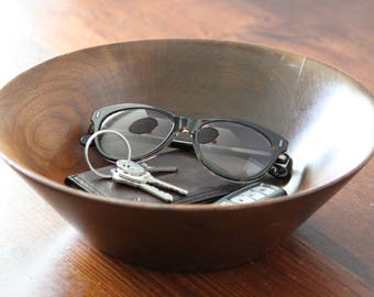 Vintage Wood Bowl, Hand Carved Wood Dish, Valet Tray, Mens Valet, Gift for Him, Trinket Bowl, Hand Crafted, Farmhouse, Margaret Studios