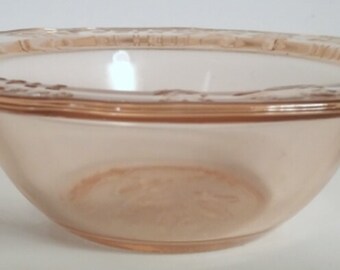 Vintage Tiara Pink Glass Mother Goose Bowl