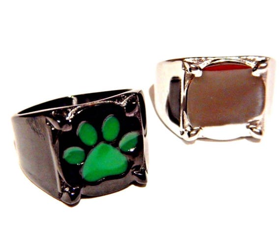 Miraculous Ladybug Chat Noir Ring in Black or Silver cat