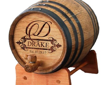 Personalized Wine Barrel, Bourbon Barrel, Whiskey Barrel, Gifts for Groomsmen, Groomsman Gift, Personalized Whiskey Barrel 1 or 2 or 3 Liter