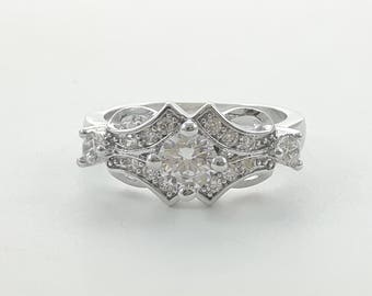 Art Nouveau Ring in 925 Sterling Silver