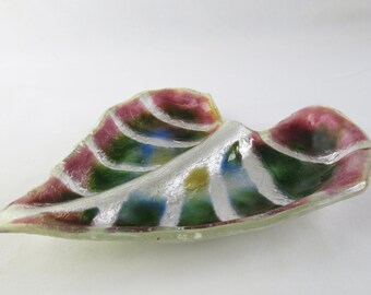 Philodendron hastatum Leaf Fused Glass Dish