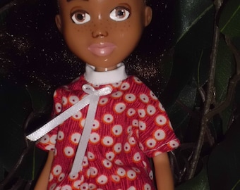 Bare Faced Dolls #127 Brown hair, brown eyes Pictured In Tree - Ooak - Repainted- Bratz Makeunder- Changed doll.