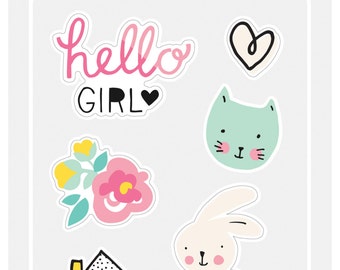 Crate Paper Cute Girl Rubber Accents -- MSRP 5.00