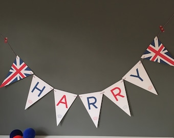 Union Jack Bunting // red white blue // Union Jack Banner // British flag // Royal Wedding // Union Jack Flag // Bunting Flags // Wedding