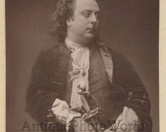 Handsome English actor John Clayton with sword antique theater photo