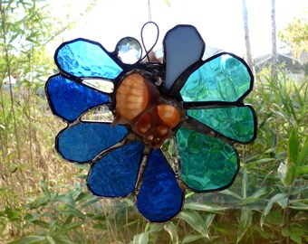 Shelter Cove - Beautiful Large Stained Glass Suncatcher with Seashell