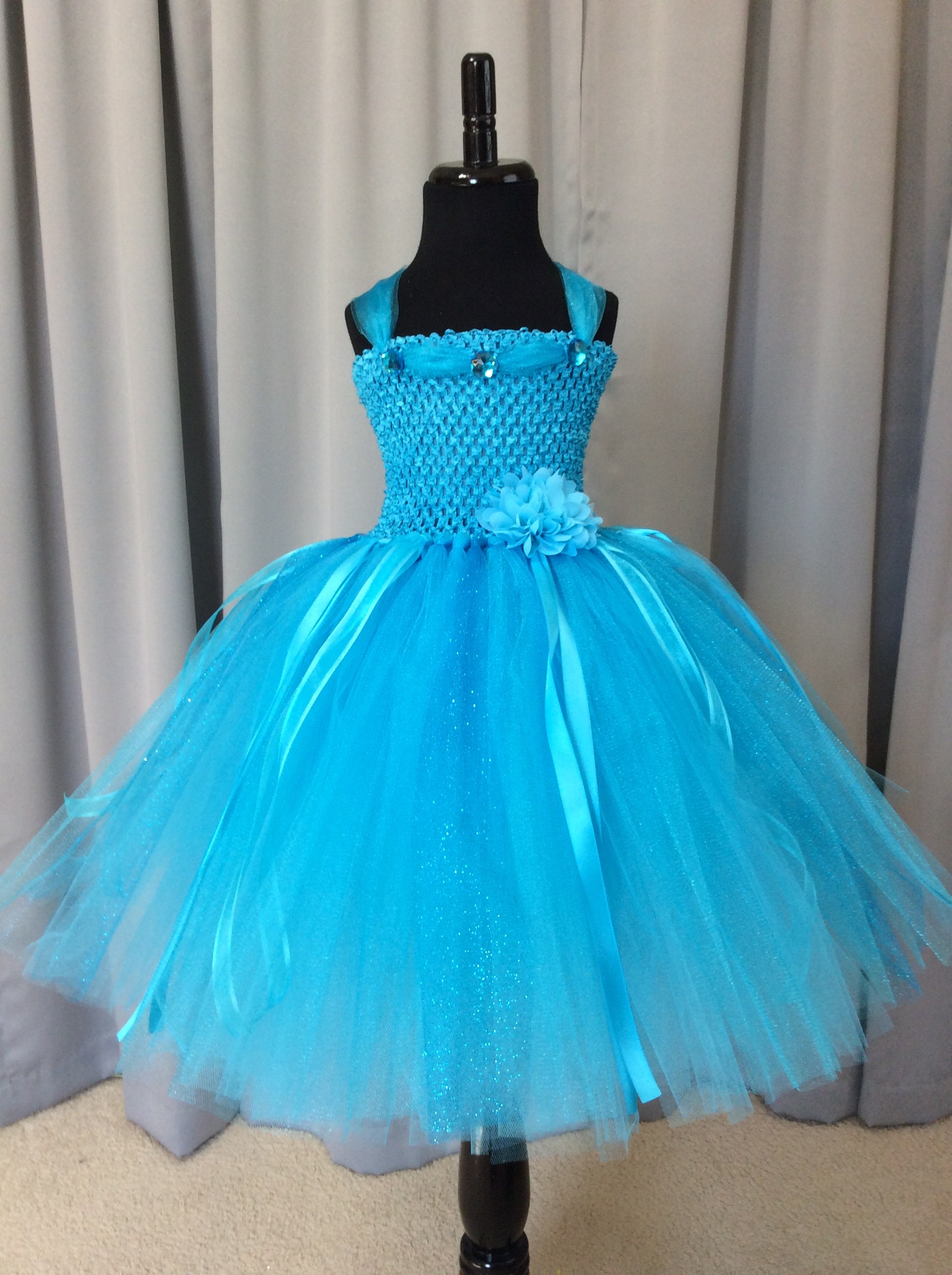 Turquoise princess tulle tutu dress tutu dress for girls