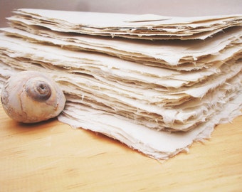 Beautiful white handmade abaca kozo paper, 8 x 10 inches