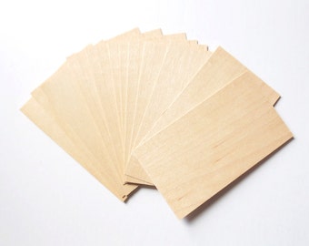 Cartes vierges de bois. Cartes de bois. Bois de Tags. Cartes de visite bois. Cartes en bois. Bois marque-places. Étiquettes bois. Placage d’érable Cardinal. Lot de 12