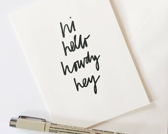 Hi Greeting Card | minimalist art card | blank card