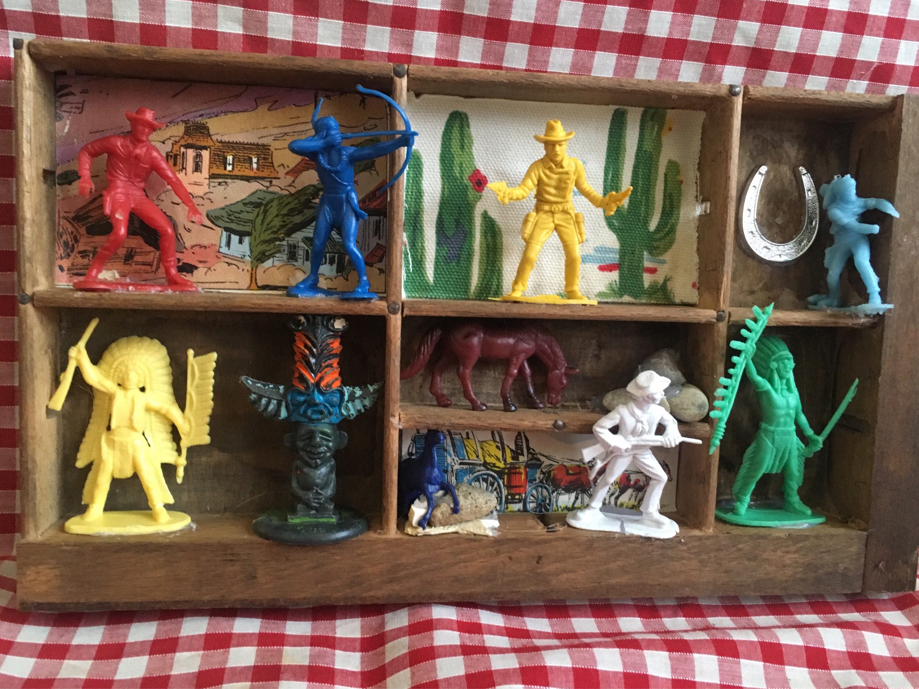 Cowboys and Indians shadow box wild west ranch decor