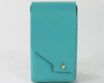 Blue leather cigarette case