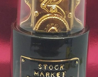 Vintage Ezra Brooks 155 Stock Market Quotations Decanter 1970 NYSE 24k Gold Heritage China Retro Estate Barware Collectibles Man Cave