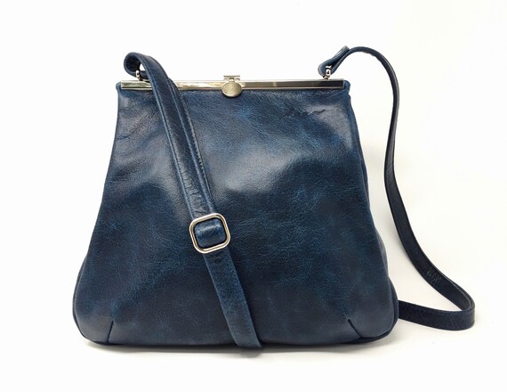 Leather bag blue