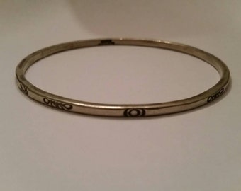 Stamped Sterling Silver Mexico 925 Bangle Bracelet Mexican Southwestern