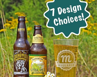 Personalized Etched 16oz Pint Glass