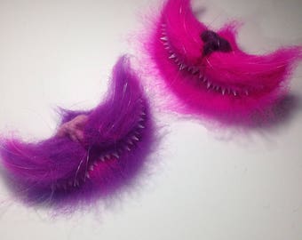 Set of two smiles Cheshire Cat Original brooch Alice in Wonderland jewelry tea party Cat pin Fairy Lewis Carroll Christmas Gift