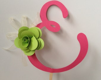 Paper Cake Topper - Letter E