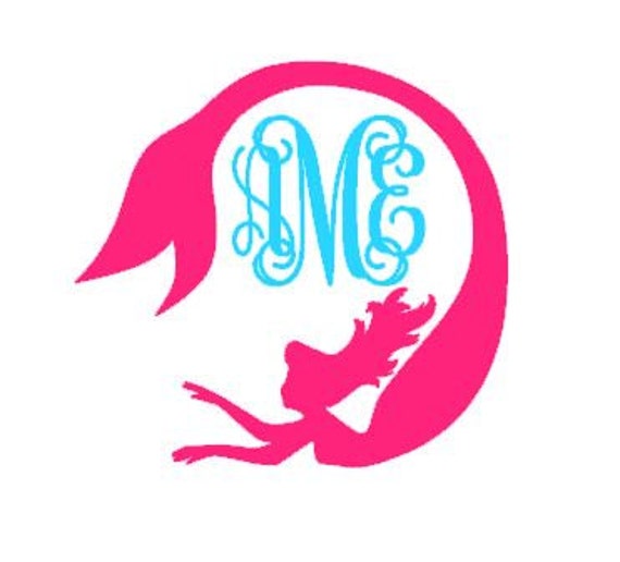 Download Mermaid Monogram instant download cut file SVG DXF EPS ps