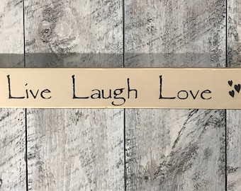Live laugh love sign - Live laugh love- Home decor - Wall decor - Sign - Wood sign - Love sign - Love - Live - Laugh - Rustic sign - Wood