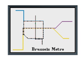 brussels metro cross stitch pattern belgium subway map pattern metro map pattern home